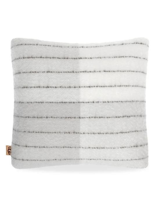 UGG Lucia Stripe Wool-Blend Pillow Stone 1 UGG Lucia Stripe Wool-Blend Pillow Stone