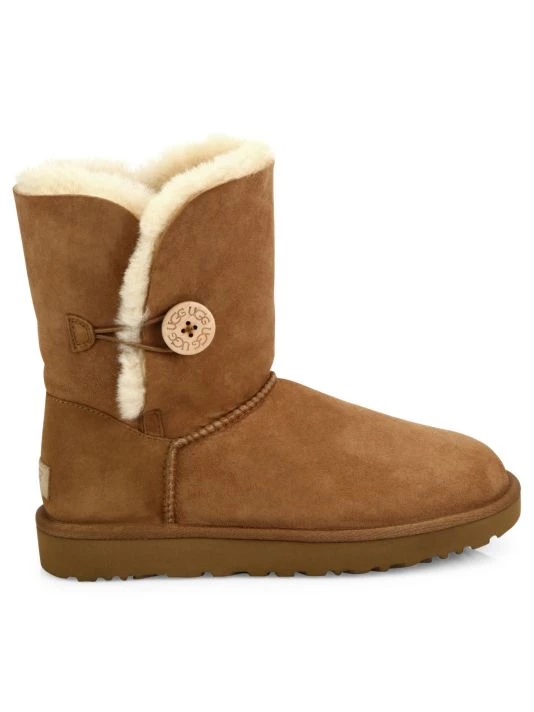 UGG Bailey Button II Sheepskin-Lined Suede Boots Chestnut 1 UGG Bailey Button II Sheepskin-Lined Suede Boots Chestnut