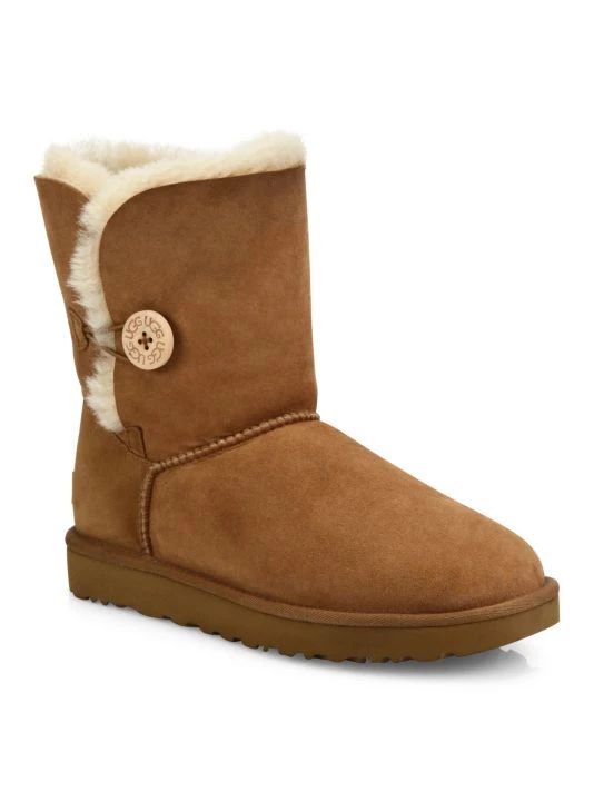 UGG Bailey Button II Sheepskin-Lined Suede Boots Chestnut 2 UGG Bailey Button II Sheepskin-Lined Suede Boots Chestnut - Image 2