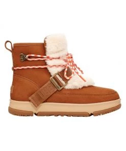 UGG Classic Weather Faux Fur-Trimmed Leather Hiking Boots