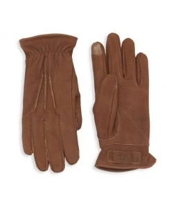 UGG 3 Point Leather Suede Gloves For Men Chestnut -UGG Online Shop unnamed file 1309