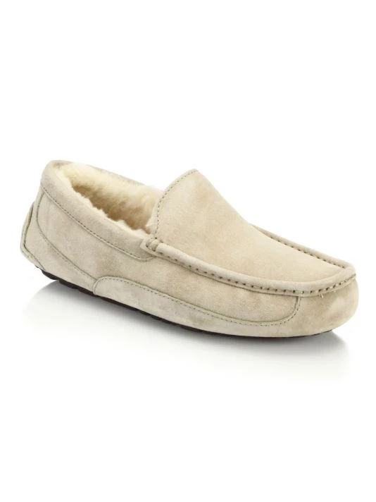 Men's Ascot UGGpure-Lined Suede Slippers For Men Charcoal 1 Men's Ascot UGGpure-Lined Suede Slippers For Men Charcoal