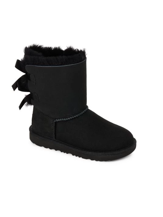 Little Girl's & Girl's UGGpure Bailey Bow II Boots For Kids Black 3 Little Girl's & Girl's UGGpure Bailey Bow II Boots For Kids Black - Image 3