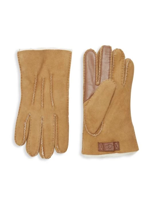 UGG Men's Contrast Sheepskin Touch Tech Gloves For Men Chestnut 1 UGG Men's Contrast Sheepskin Touch Tech Gloves For Men Chestnut