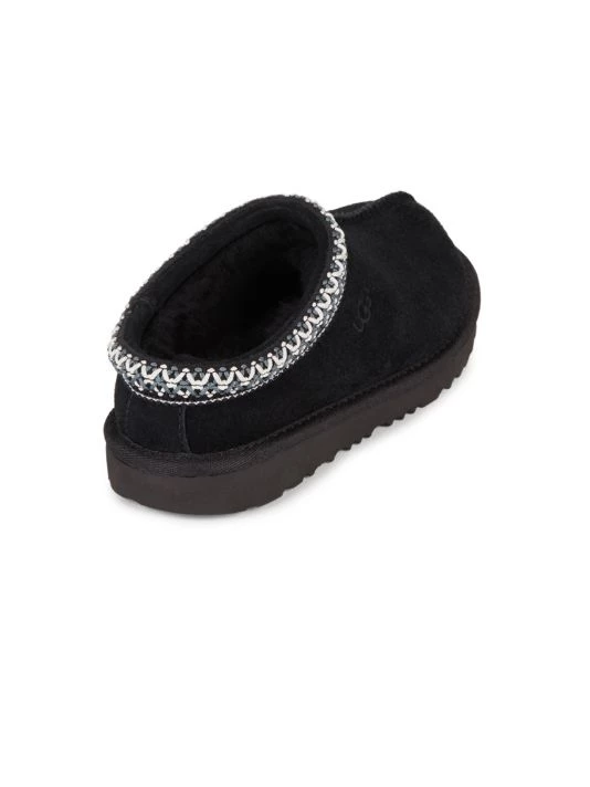 UGG Kid's Tasman Braid Suede Slippers For Kids Black 2 UGG Kid's Tasman Braid Suede Slippers For Kids Black - Image 2
