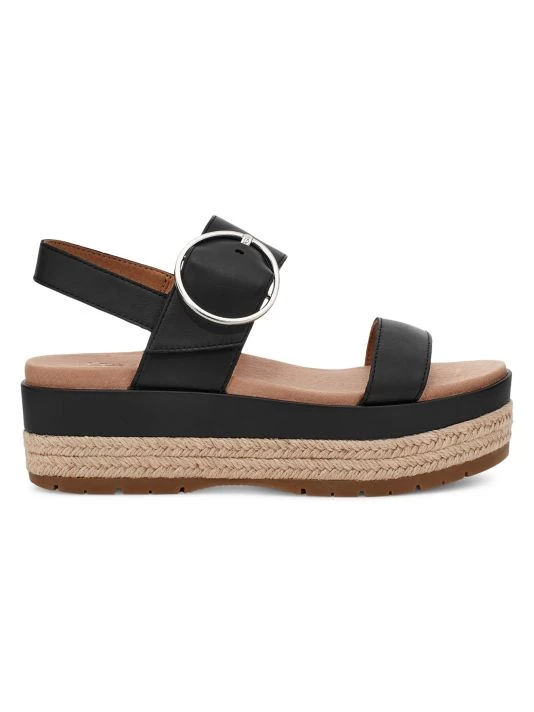 UGG April Leather Espadrille Platform Sandals Black 1 UGG April Leather Espadrille Platform Sandals Black