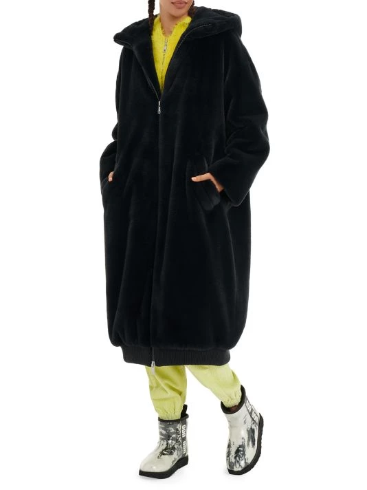 UGG Koko Oversized Faux Fur Coat Ink Black 2 UGG Koko Oversized Faux Fur Coat Ink Black - Image 2