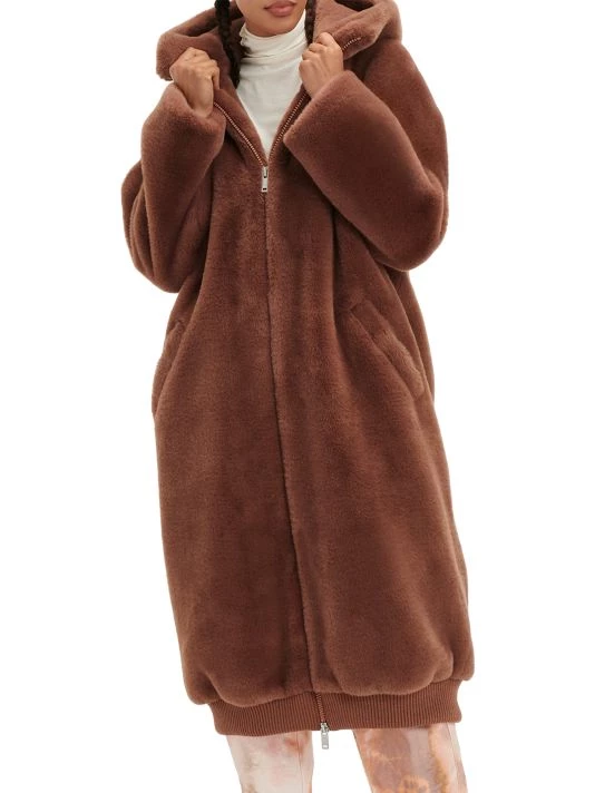 UGG Koko Oversized Faux Fur Coat Ink Black 4 UGG Koko Oversized Faux Fur Coat Ink Black - Image 4