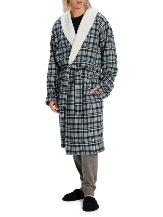 UGG Kalib Plaid Robe For Men 2 UGG Kalib Plaid Robe For Men - Image 2