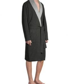 UGG Heritage Comfort Robinson Double-Knit Robe For Men Grey Heather -UGG Online Shop unnamed file 19