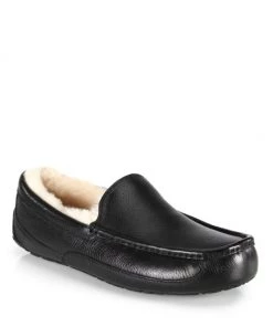 Men's Ascot UGGpure-Lined Leather Slippers For Men China Tea