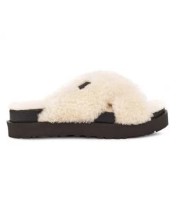 UGG Fuzz Sugar Cross Silde Sandals