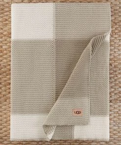 UGG Buffalo Knit Throw Blanket Oyster