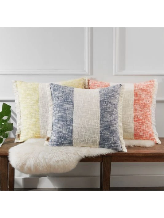 UGG Finch Heathered Stripe Pillow Snow Lemon 2 UGG Finch Heathered Stripe Pillow Snow Lemon - Image 2