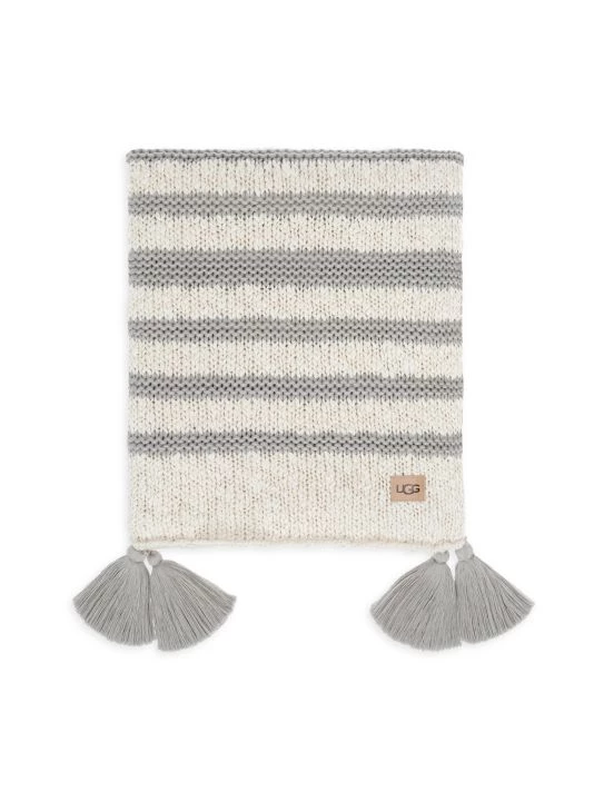 UGG Ziomara Stripe Knit Throw Blanket Tahoe Blue 3 UGG Ziomara Stripe Knit Throw Blanket Tahoe Blue - Image 3