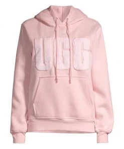 UGG Rey Fuzzy Logo Pullover Hoodie Black