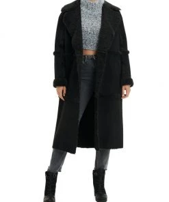 UGG Takara Long Faux Twinface Coat Black